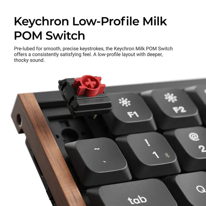 Безжчина механична клавиатура Keychron K3 MAX SE Black QMK/VIA - Milk POM Red Switch