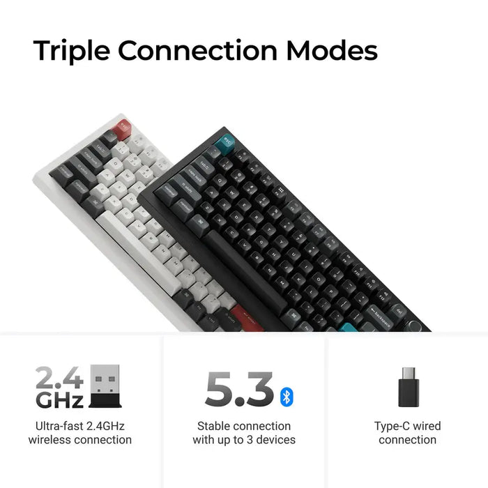 Безжична механичка клавиатура Keychron Q1 Ultra 8K Black - Silk POM Switch Red