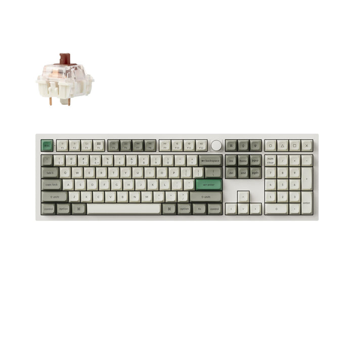 Безжична механичка клавиатура Keychron Q6 MAX Gateron Jupiter Brown Switch - Shell White