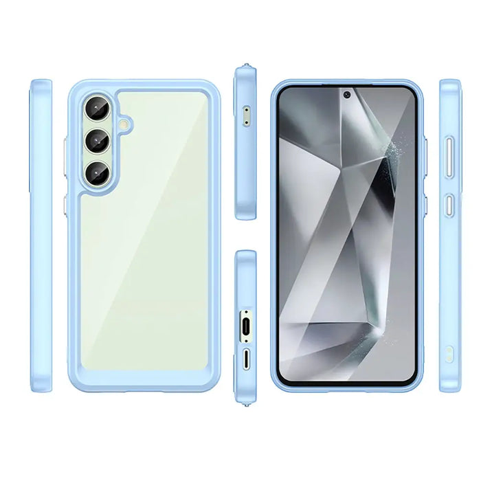 Кейс Outer Space с гел рамка за Samsung Galaxy S24 FE - син