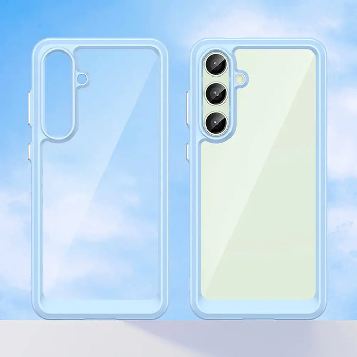 Кейс Outer Space с гел рамка за Samsung Galaxy S24 FE - син