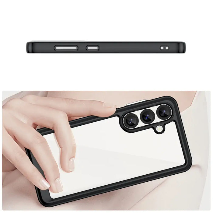 Кейс Outer Space с гел рамка за Samsung Galaxy S25 - черен