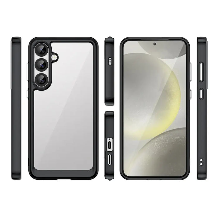 Кейс Outer Space с гел рамка за Samsung Galaxy S25 + - черен