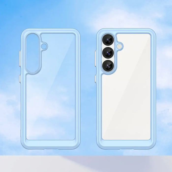 Кейс Outer Space с гел рамка за Samsung Galaxy S25 - син