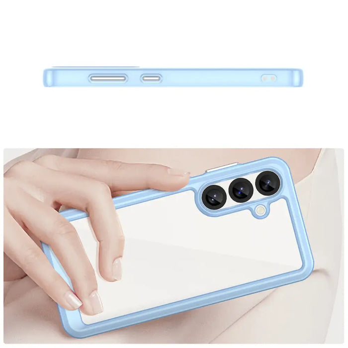 Кейс Outer Space с гел рамка за Samsung Galaxy S25 - син