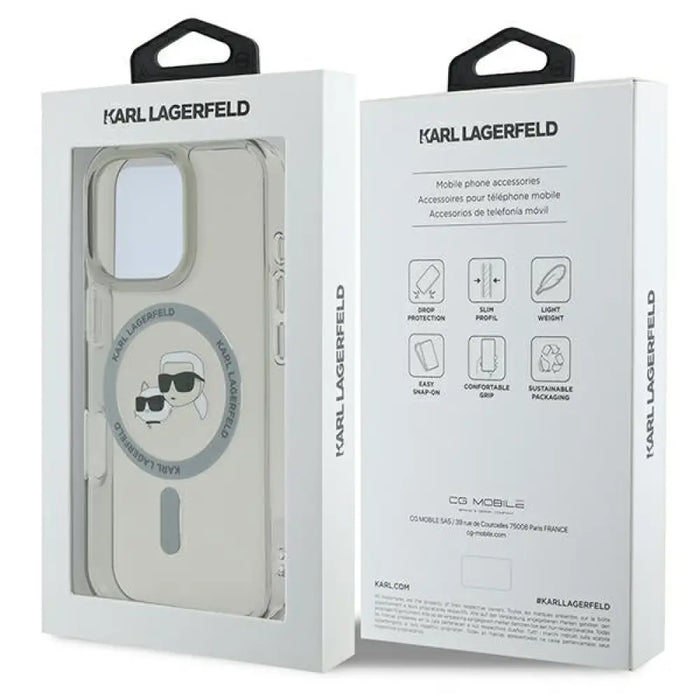 Кейс Karl Lagerfeld IML Metal Karl&Choupette Head MagSafe