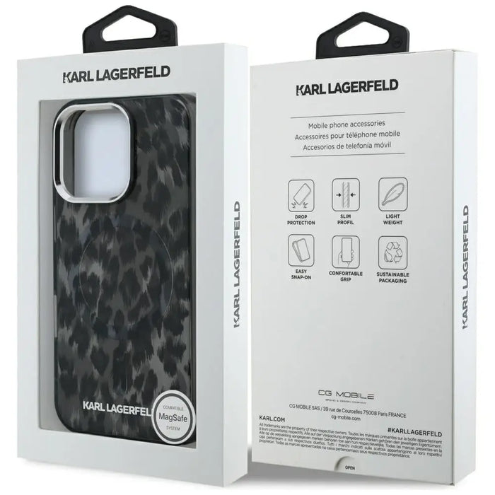 Кейс Karl Lagerfeld IML с леопардов мотив MagSafe за iPhone