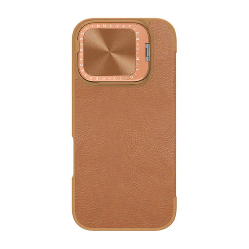 Кейс Nillkin Qin Prop Leather iPhone 16 бежов