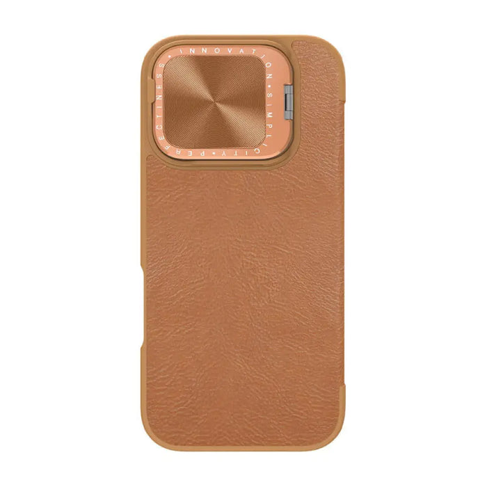 Кейс Nillkin Qin Prop Leather iPhone 16 бежов