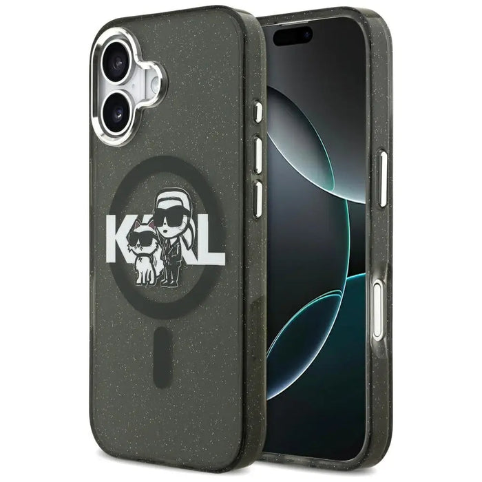Кейс за iPhone 17 с лого на Karl Lagerfeld IML Glitter