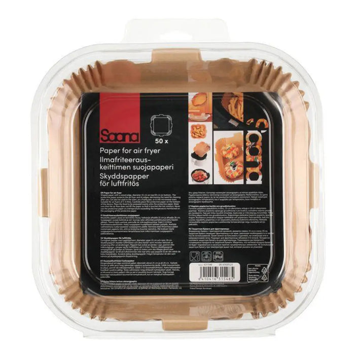 ХАРТИЕНА КОШНИЦА ЗА AIR FRYER КВАДРАТНИ 50 БР SAANA
