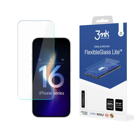 Хибридно стъкло 3mk FlexibleGlass Lite™ за Apple iPhone 16