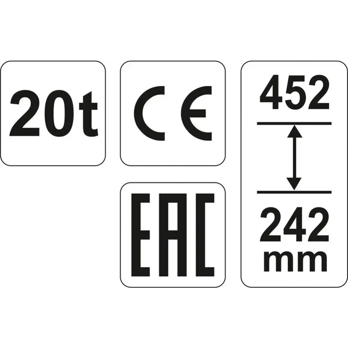 ХИДРАВЛИЧЕН СТЪЛБОВ ПОВДИГАЧ 20T YT-17007 YATO