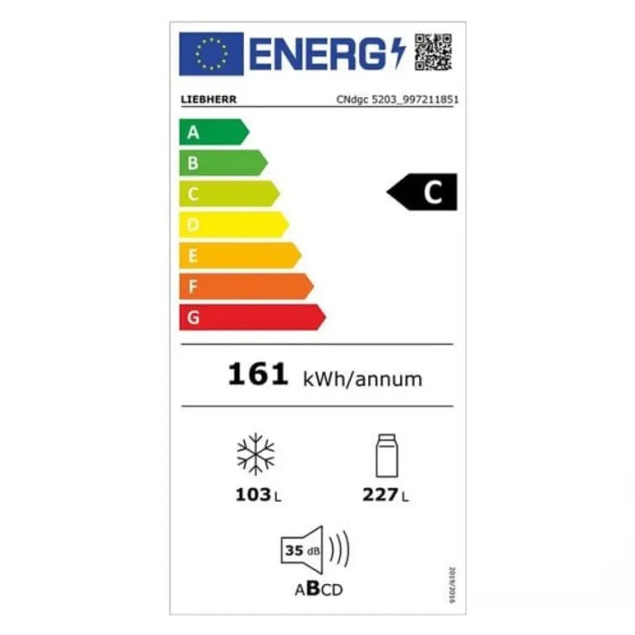 Хладилник с фризер LIEBHERR CNdgc 5203 Pure NoFrost 330 л