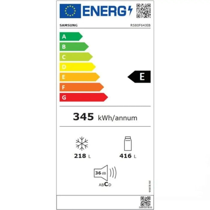 Хладилник Side-by-Side Samsung RS80F64JEBEO 634 l E No