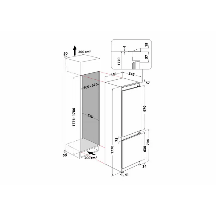 Хладилник за вграждане Whirlpool WHC18 T132