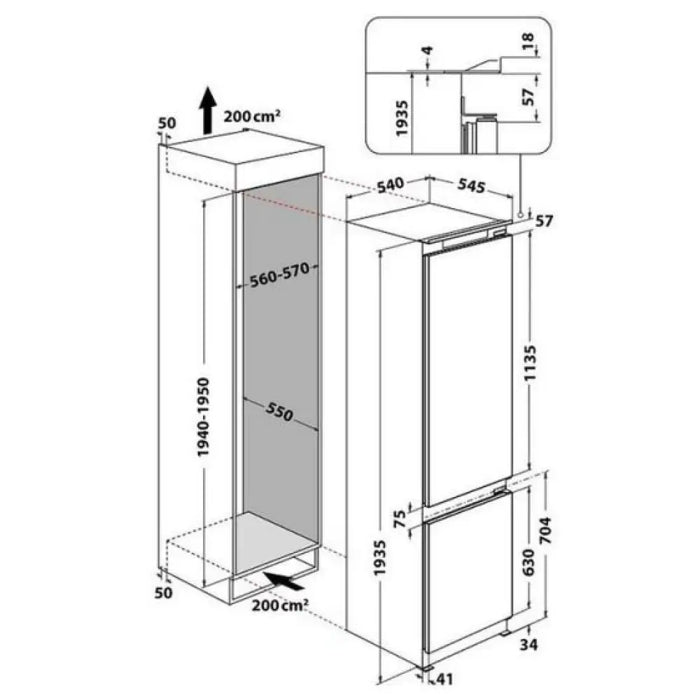 Хладилник за вграждане WHIRLPOOL WHC20D013D1 300 л 6th