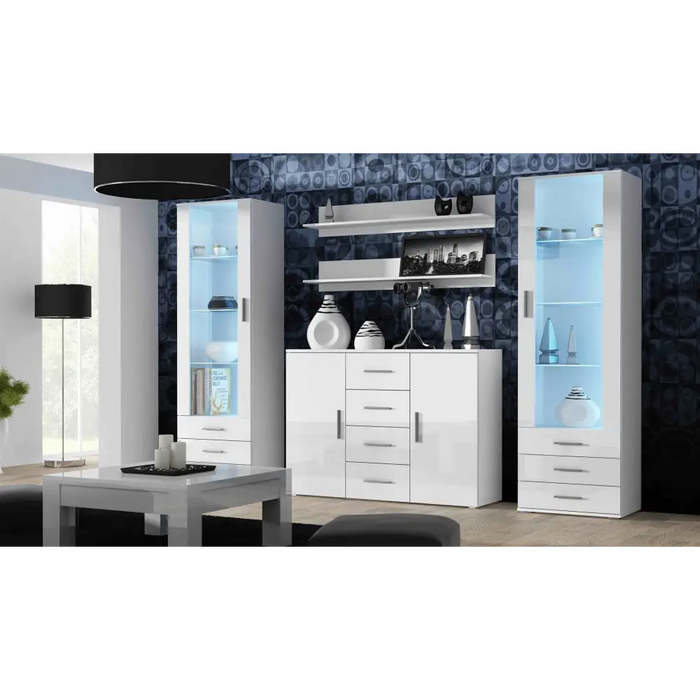 Холен бюфет Cama UNI WHITE бял/бял гланц