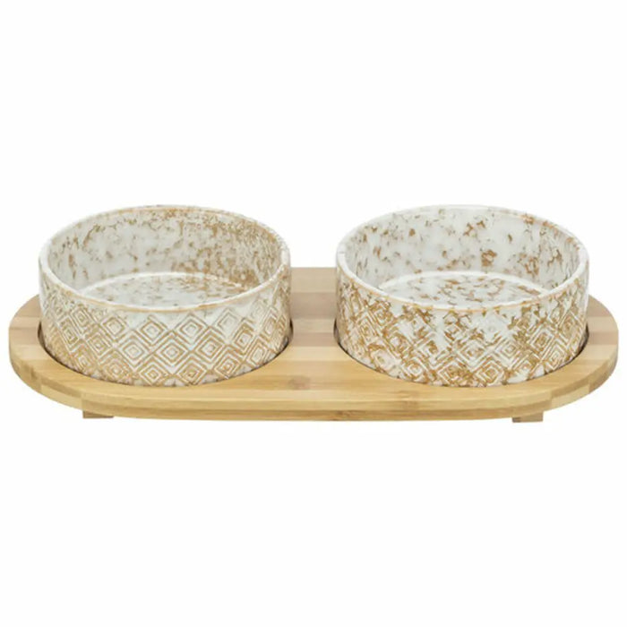 Хранилка за кучета Trixie Бял Светло кафяв Бамбук