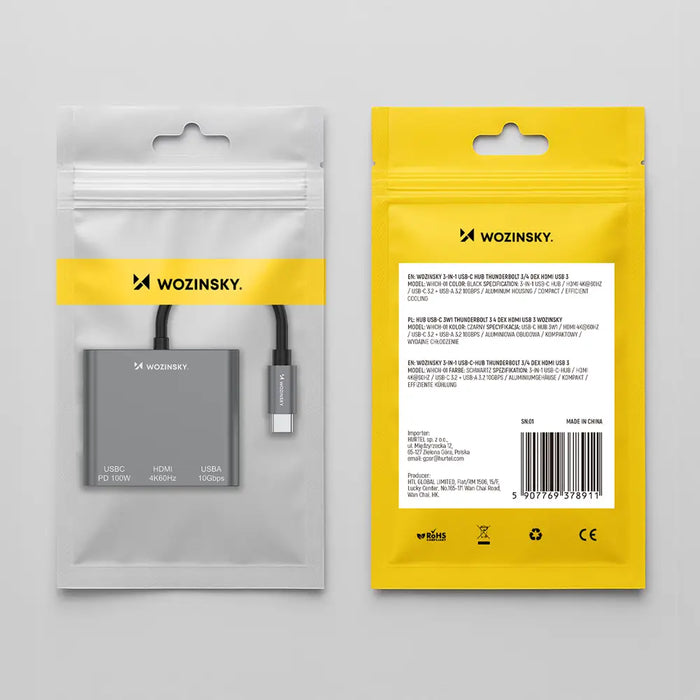 Хъб Wozinsky WHCH-01 USB-C PD 100W HDMI 4K@30Hz USB-A