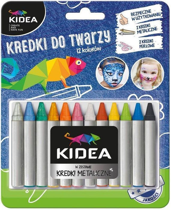 Пастели за лице Kidea - 12 цвята