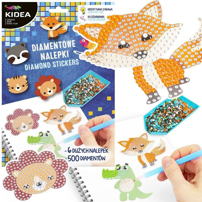 Стикери за апликация Kidea - Животни, диамантени