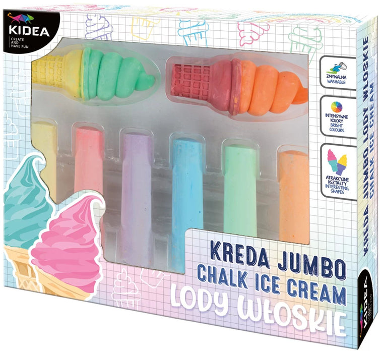 Цветни тебешири Kidea - Jumbo, сладолед