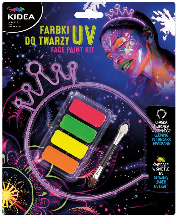Комплект боички за лице и аксесоари Kidea - Светещи, UV