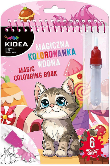 Книжка за рисуване с вода Kidea - Коте