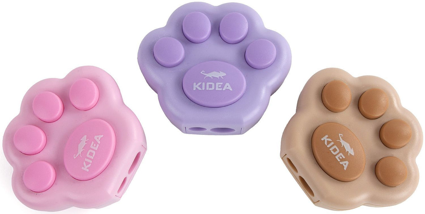 Двойна острилка с гума Kidea - Paws, с контейнер, асортимент