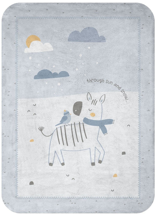 Супер меко бебешко одеяло KikkaBoo - Stripy Friends, 80 x 110 cm