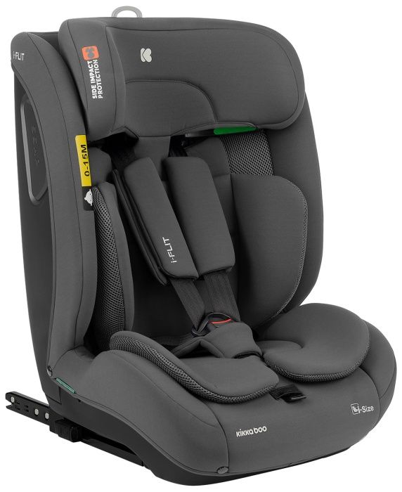 Стол за кола KikkaBoo - i-Flit, IsoFix, i-Size, 76-150 cm, Dark Grey