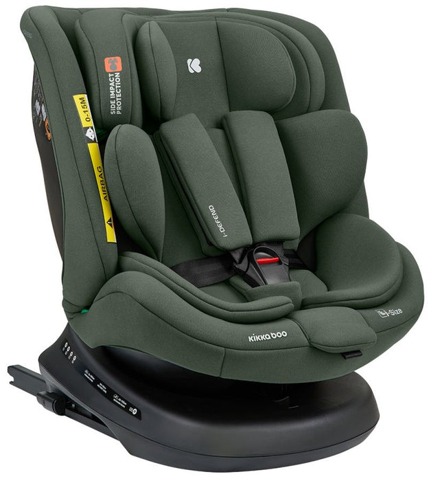Стол за кола KikkaBoo - i-Defend, 360°, i-Size, IsoFix, 40-150 cm, Army Green
