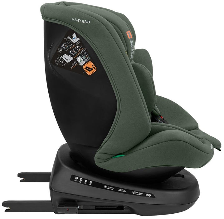 Стол за кола KikkaBoo - i-Defend, 360°, i-Size, IsoFix, 40-150 cm, Army Green