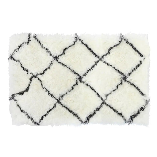 Килим DKD Home Decor 120 x 180 x 5 cm полиестер Бял Ромб