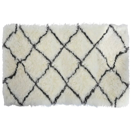 Килим DKD Home Decor 160 x 230 x 5 cm полиестер Бял Ромб