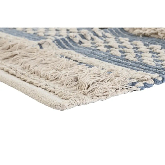 Килим DKD Home Decor 230 x 160 x 2 cm Син Памук Бял Boho