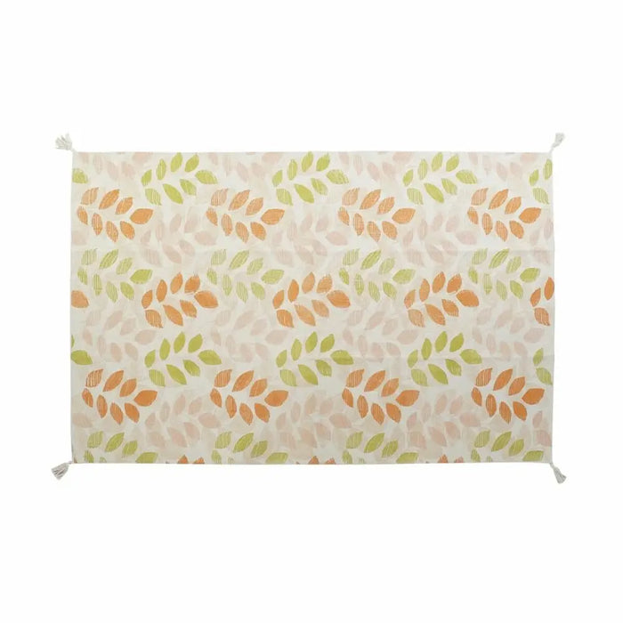 Килим DKD Home Decor Бежов Многоцветен Лист на растение