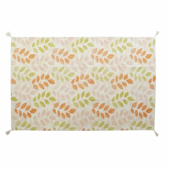 Килим DKD Home Decor Бежов Многоцветен Лист на растение