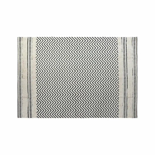 Килим DKD Home Decor Черен Зиг-Заг Бял (120 x 180 x 0,7 cm)