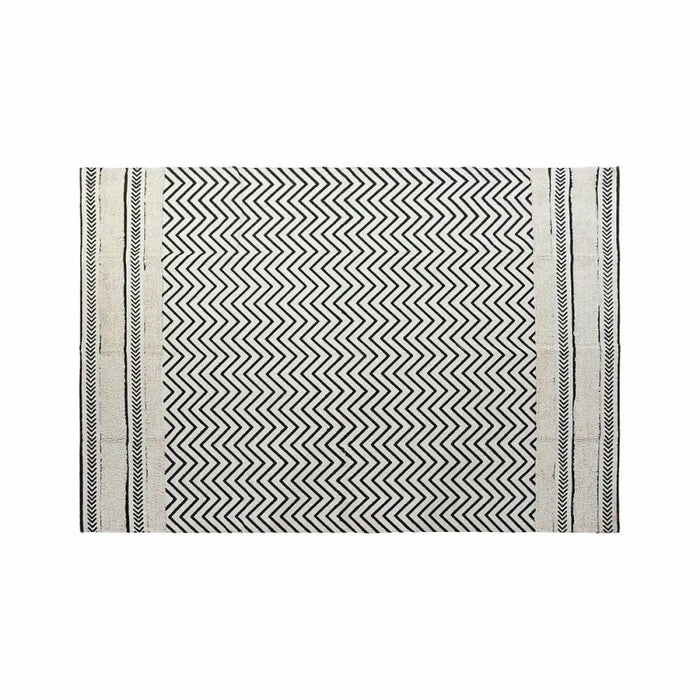 Килим DKD Home Decor Черен Зиг-Заг Бял (120 x 180 x 0,7 cm)