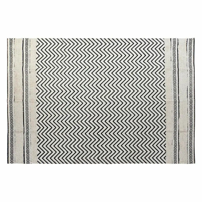 Килим DKD Home Decor Черен Зиг-Заг Бял (160 x 226 x 0,7 cm)