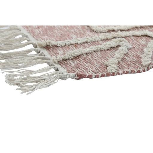 Килим DKD Home Decor Розов теракота Бял Ресни Град (120 x