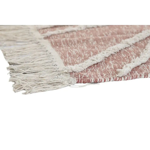 Килим DKD Home Decor Розов теракота Бял Ресни Град (160 x