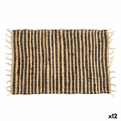 Килим Gift Decor Черен Естествен Райета 60 x 1 x 90 cm (12