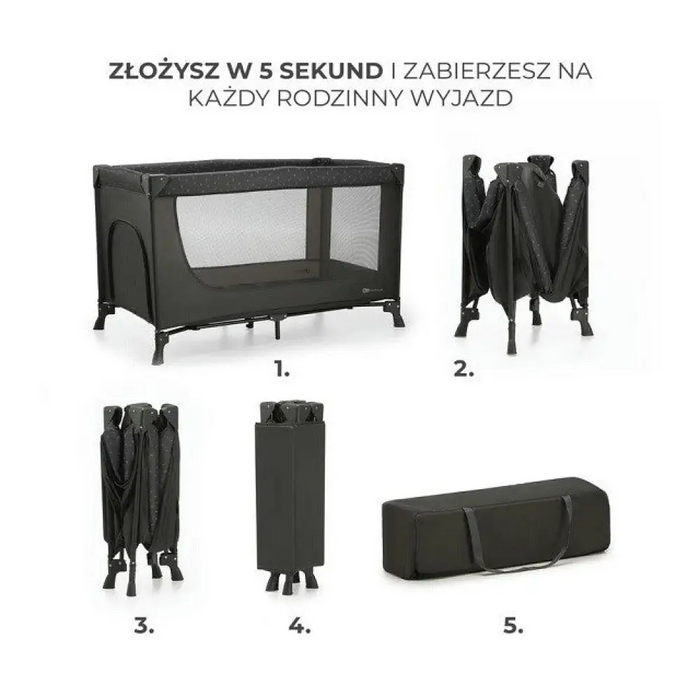 KinderKraft Пътно креватче JOY LIGHT GREY