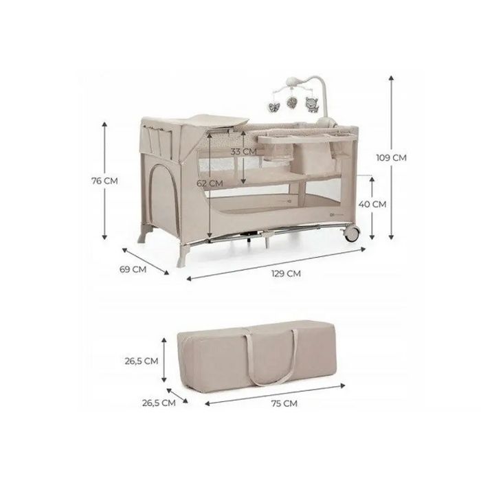 KinderKraft Пътно креватче JOY 2 BEIGE