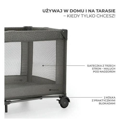 KinderKraft Пътно креватче JOY 2 ТЪМНО СИВО