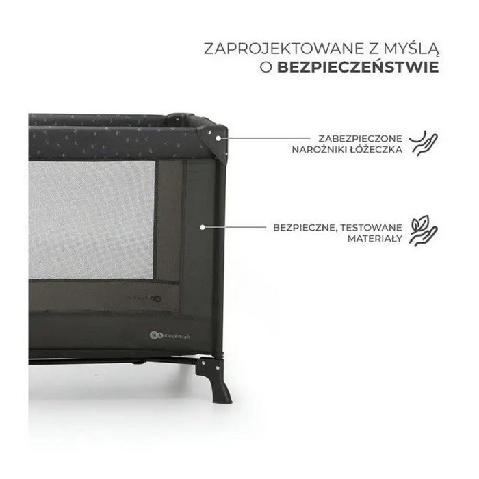 KinderKraft Пътно креватче JOY LIGHT GREY