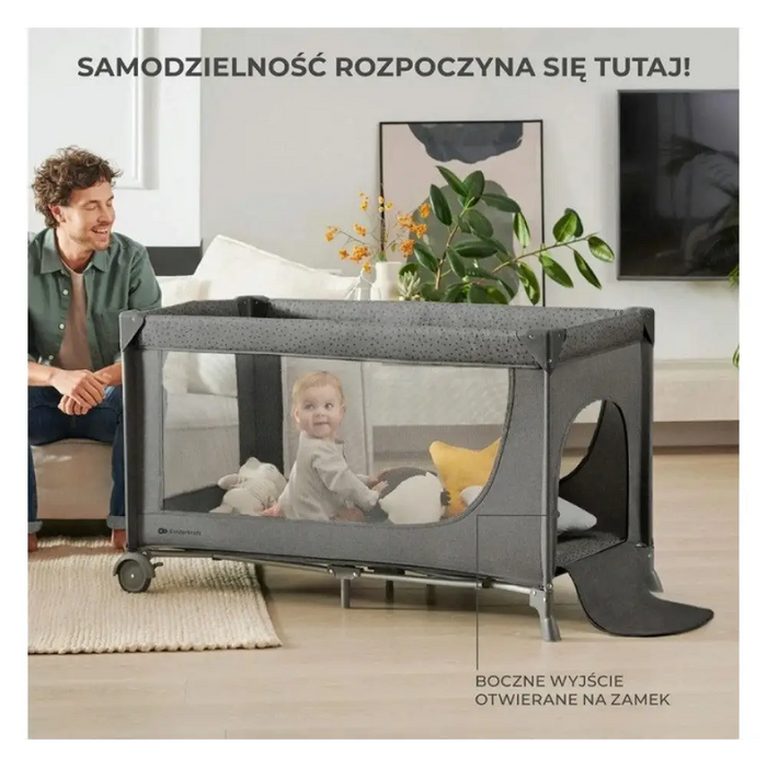 KinderKraft Пътно креватче JOY 2 ТЪМНО СИВО